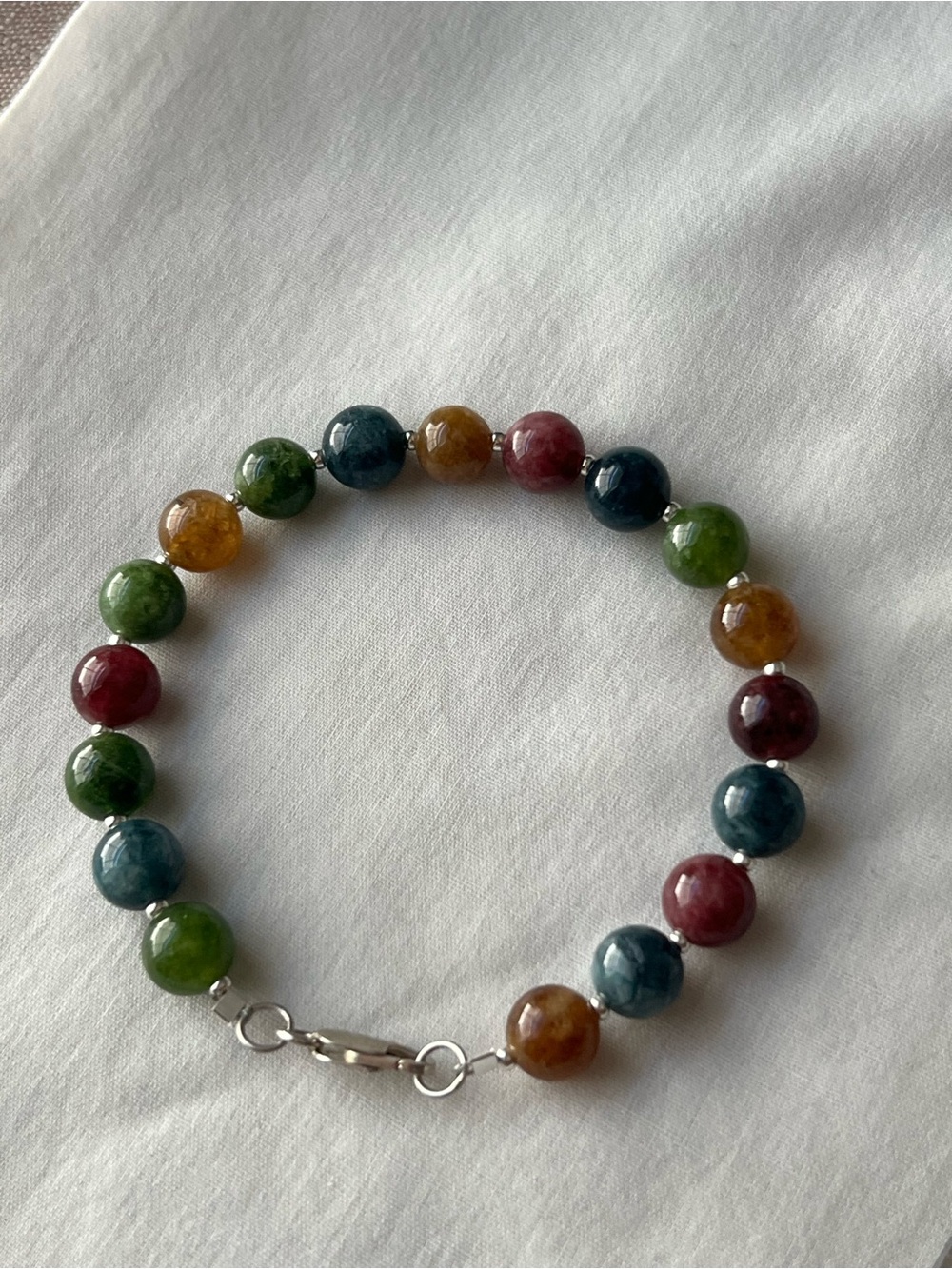 Tourmaline sterling silver bracelet